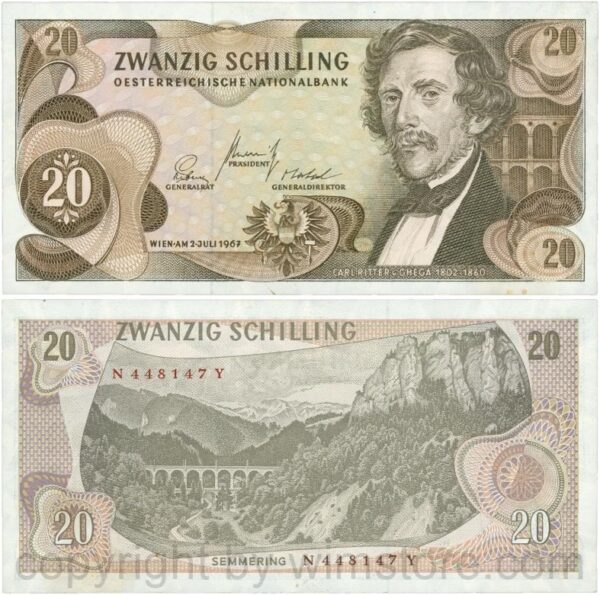 Österreich, 2. republik, p142a, 20 schilling 1967, serie n v; 2 (kopie)