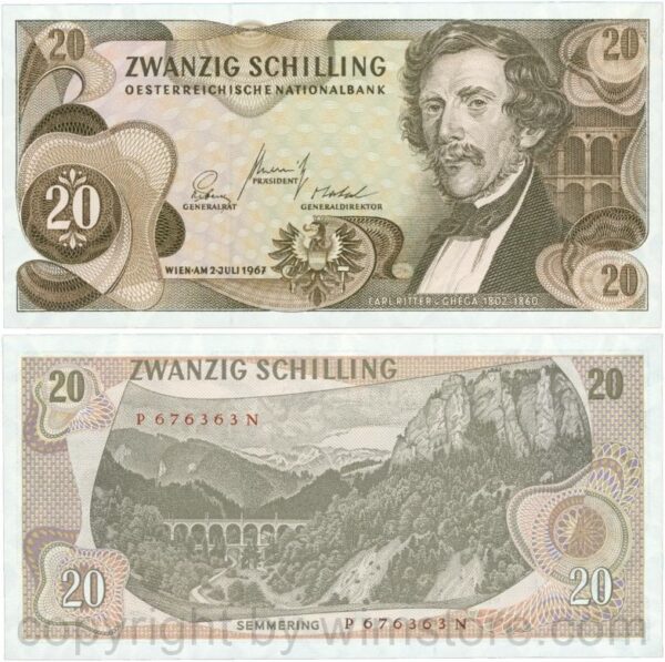 Österreich, 2. republik, p142a, 20 schilling 1967, serie p g; 1 (kopie)