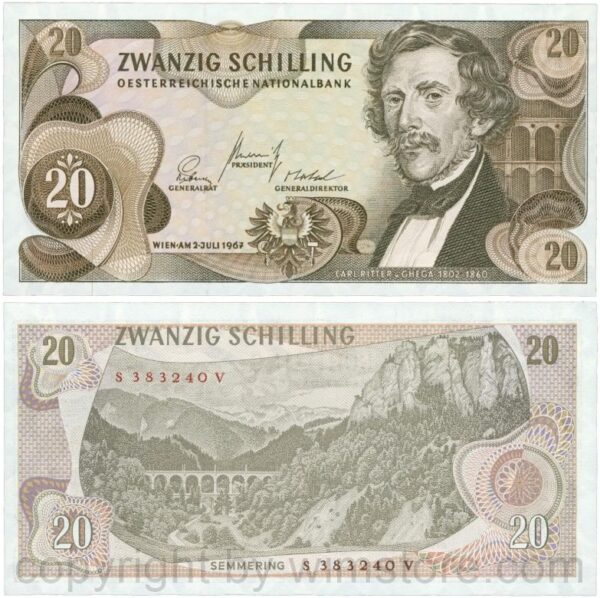 Österreich, 2. republik, p142a, 20 schilling 1967, serie s i; 2 (kopie)