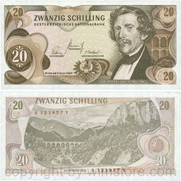 Österreich, 2. republik, p142a, 20 schilling 1967, serie s k; 2 (kopie)