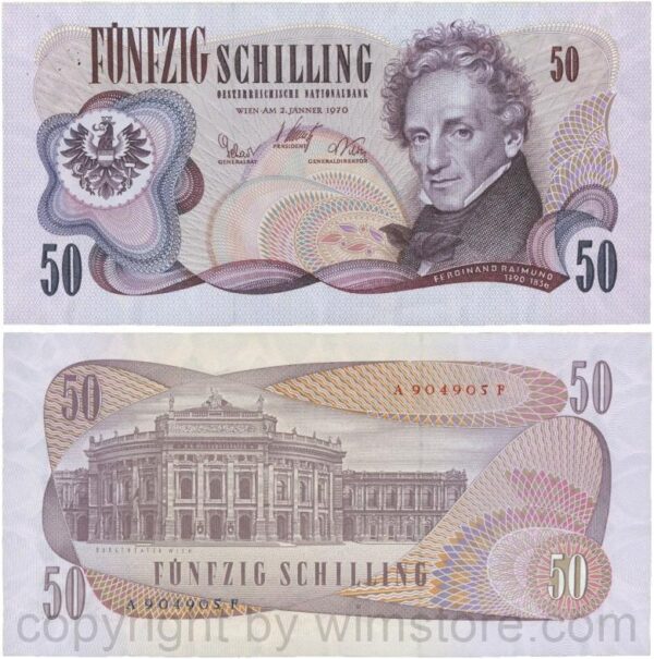 Österreich, 2. republik, p143a, 50 schilling 1970, serie a h; 1 (kopie)