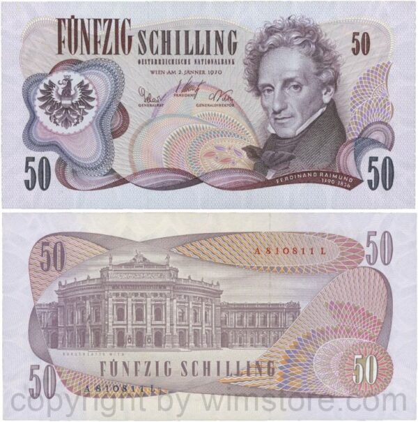 Österreich, 2. republik, p143a, 50 schilling 1970, serie a h; 1 (kopie)