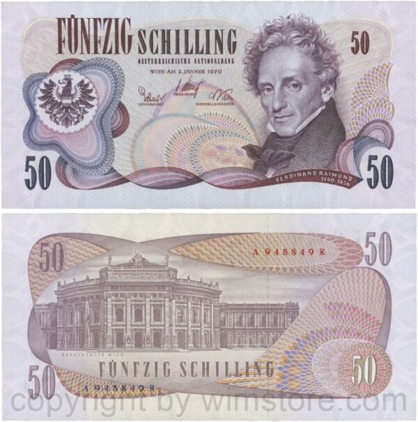 Österreich, 2. republik, p143a, 50 schilling 1970, serie a f; 2 (kopie)