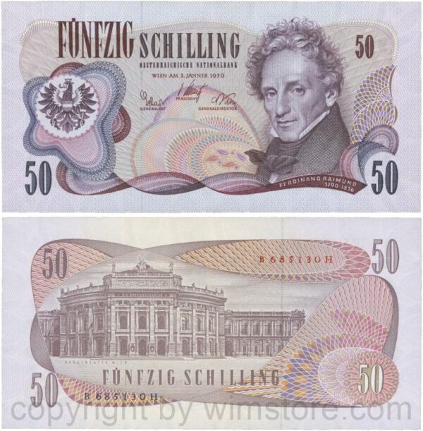 Österreich, 2. republik, p143a, 50 schilling 1970, serie a r; 1 (kopie)