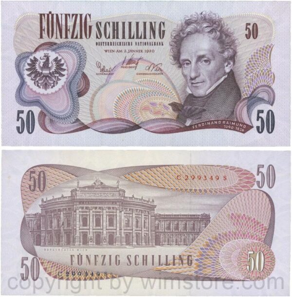 Österreich, 2. republik, p143a, 50 schilling 1970, serie b h; 1 (kopie)