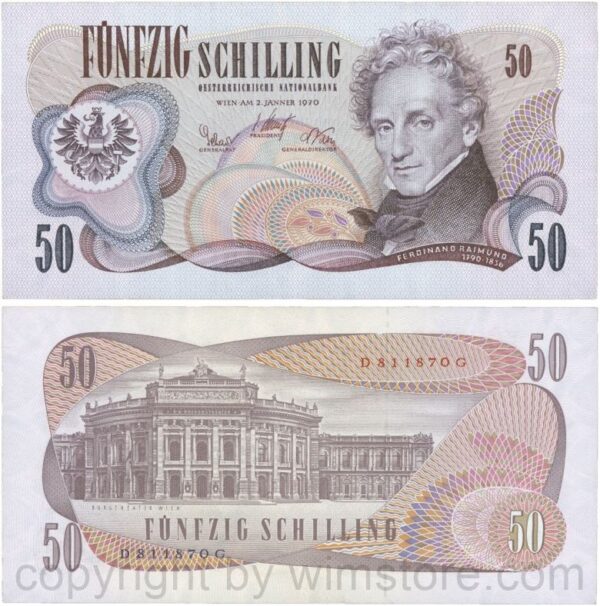 Österreich, 2. republik, p143a, 50 schilling 1970, serie b v; 3 (kopie)
