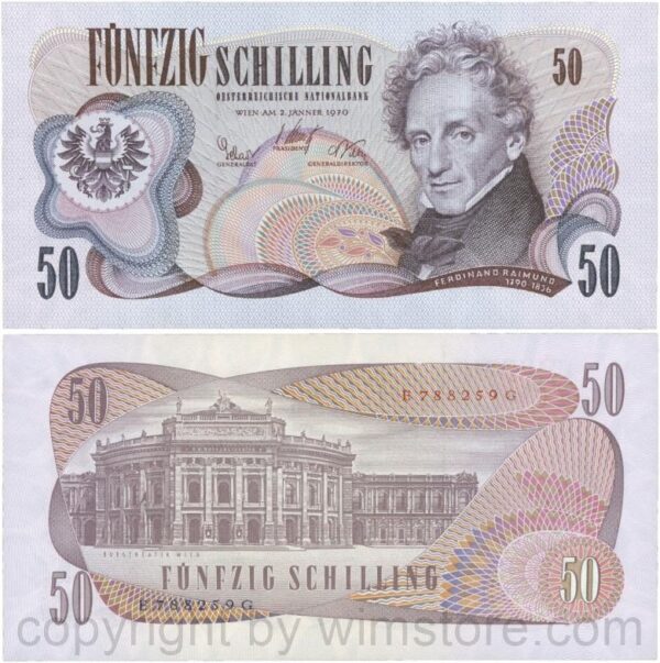 Österreich, 2. republik, p143a, 50 schilling 1970, serie e f; 1 (kopie)