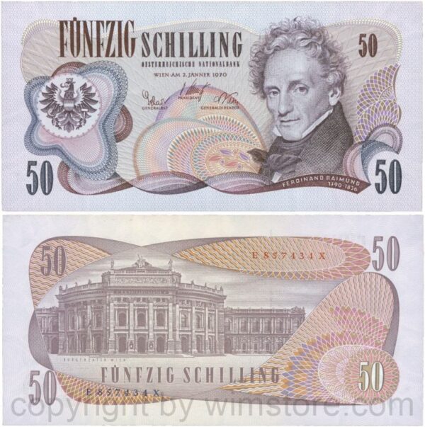 Österreich, 2. republik, p143a, 50 schilling 1970, serie e g; 1 (kopie)