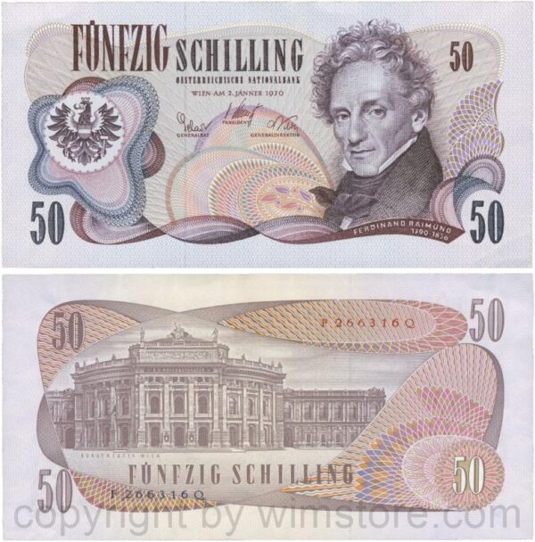 Österreich, 2. republik, p143a, 50 schilling 1970, serie f j; 1 (kopie)
