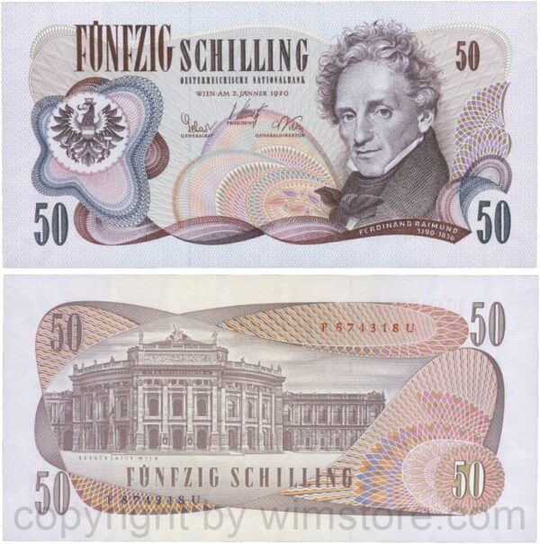 Österreich, 2. republik, p143a, 50 schilling 1970, serie f q; 3 (kopie)