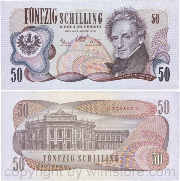 Österreich, 2. republik, p143a, 50 schilling 1970, serie f t; 1 (kopie)
