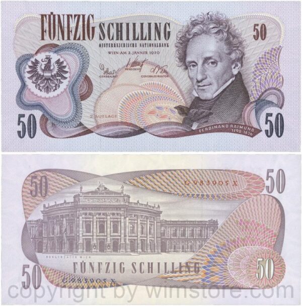 Österreich, 2. republik, p143a, 50 schilling 1970 (kopie)