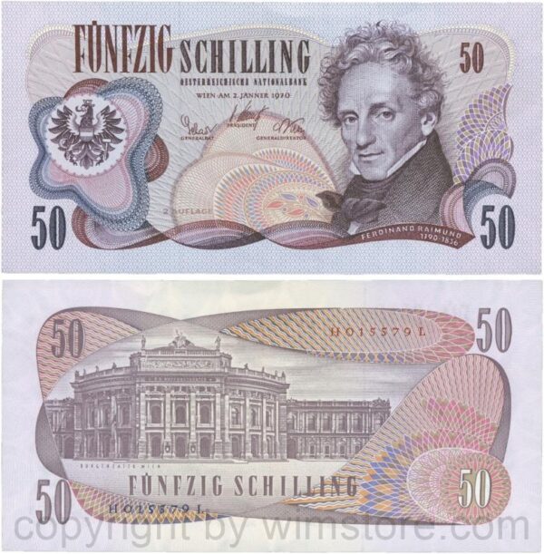 Österreich, 2. republik, p144, 50 schilling 1970, 2. auflage, serie g x; 1 (kopie)