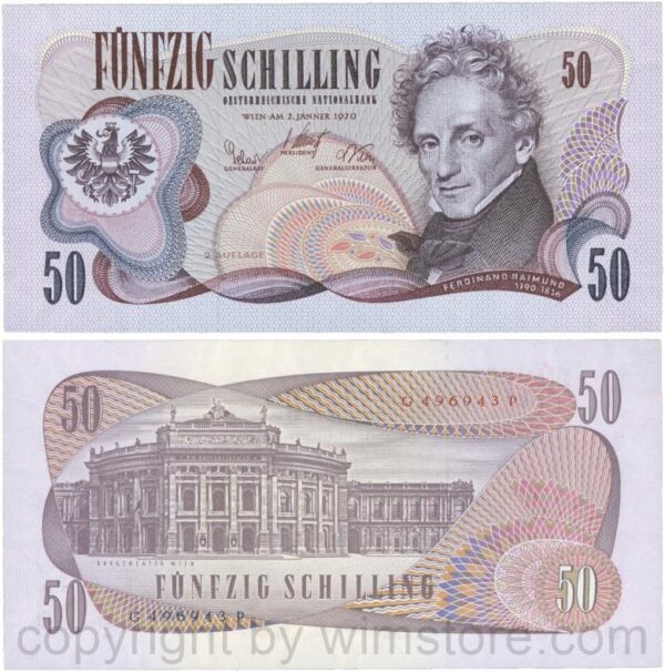 Österreich, 2. republik, p144, 50 schilling 1970, 2. auflage, serie h l; 2 (kopie)