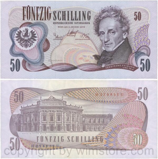 Österreich, 2. republik, p144, 50 schilling 1970, 2. auflage, serie h m; 2 (kopie)