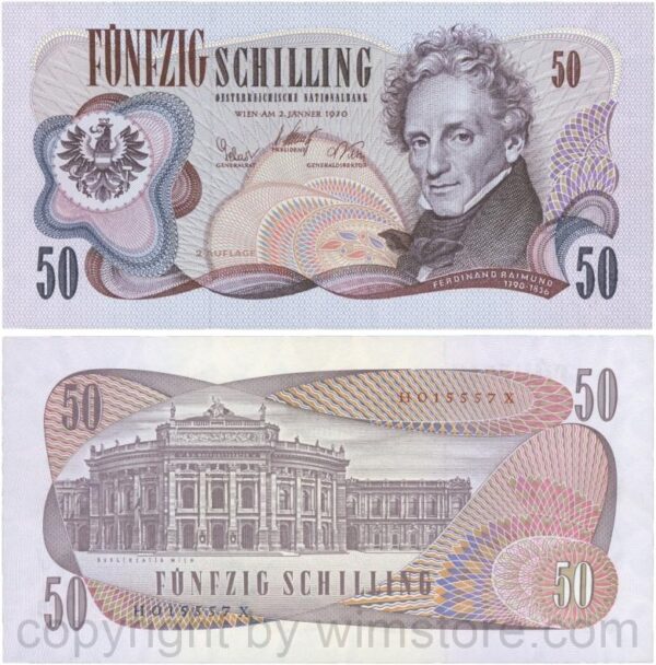 Österreich, 2. republik, p144, 50 schilling 1970, 2. auflage, serie g p; 1 (kopie)