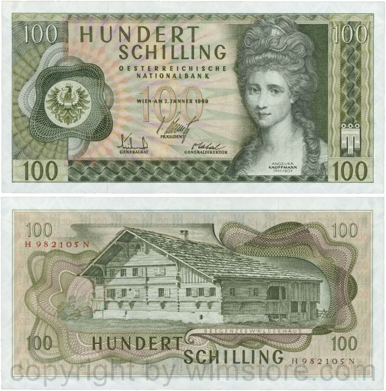 Österreich, 2. republik, p145a, 100 schilling 1969
