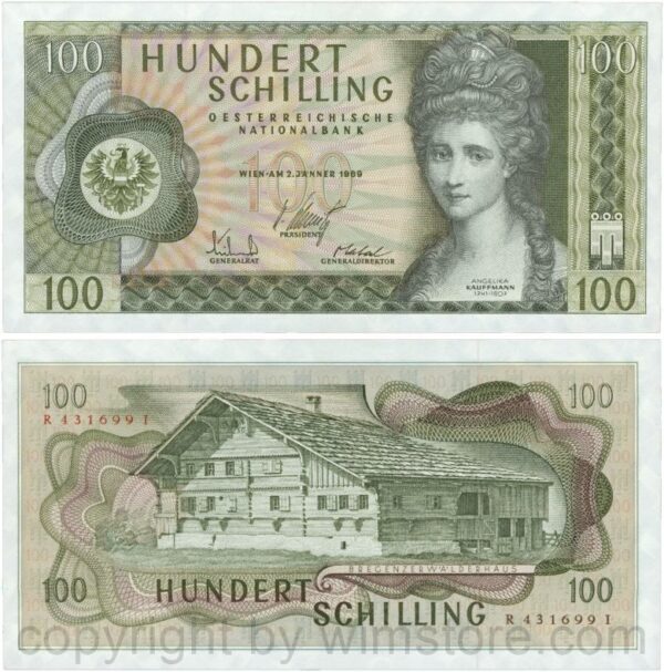 Österreich, 2. republik, p145a, 100 schilling 1969, serie r i; 1
