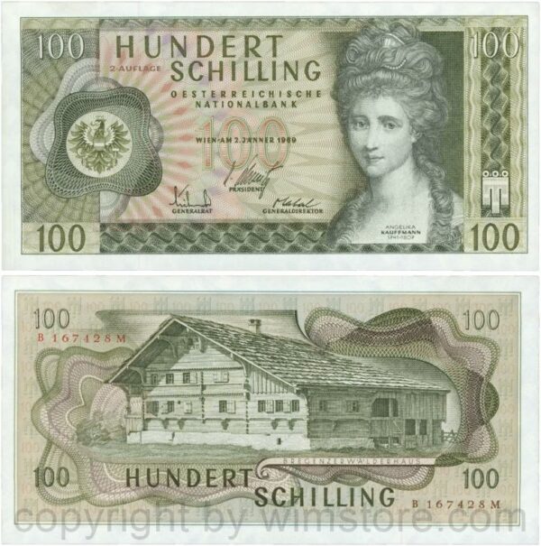 Österreich, 2. republik, p146a, 100 schilling 1969, 2. auflage, serie b m; 1 (kopie)
