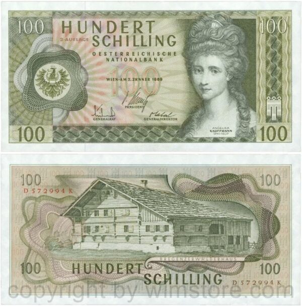 Österreich, 2. republik, p146a, 100 schilling 1969, 2. auflage, serie b m; 1 (kopie)