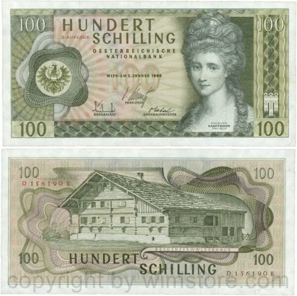 Österreich, 2. republik, p146a, 100 schilling 1969, 2. auflage, serie b m; 1 (kopie)