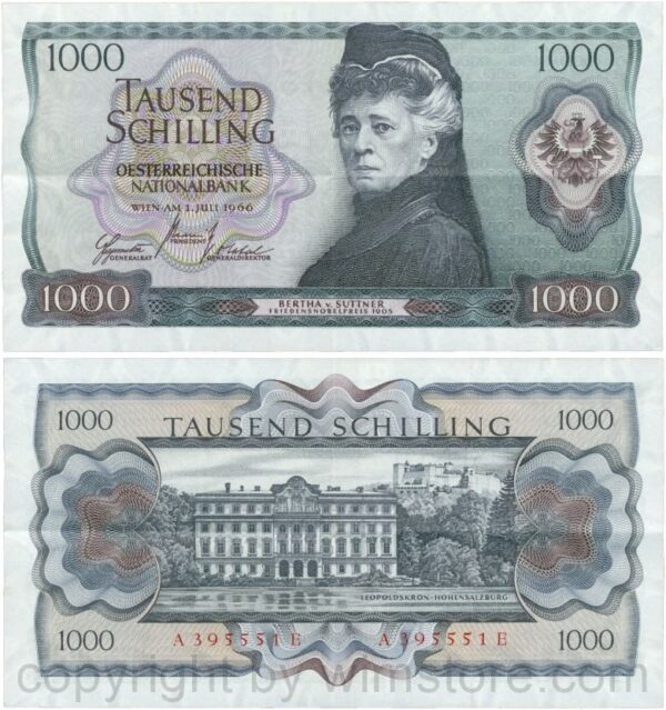 Österreich, 2. republik, p147, 1000 schilling 1966