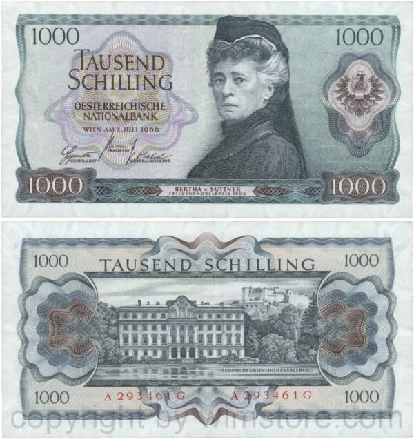 Österreich, 2. republik, p147, 1000 schilling 1966, serie a e; 3 (kopie)