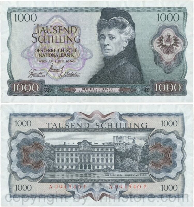 Österreich, 2. republik, p147, 1000 schilling 1966, serie a p; 2
