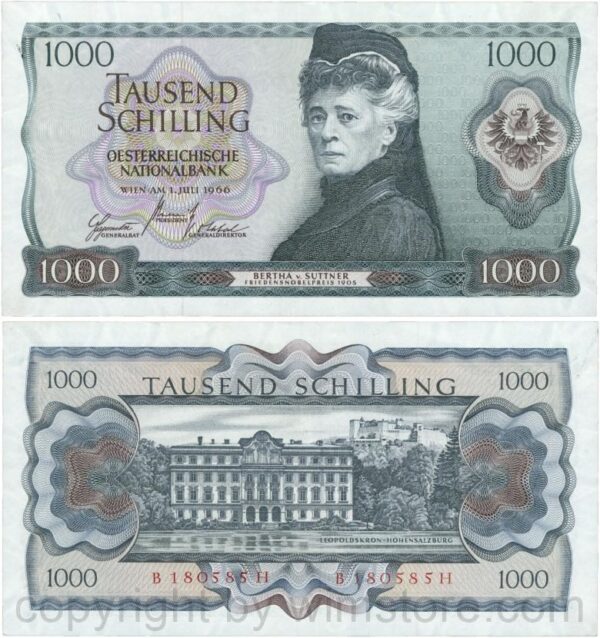 Österreich, 2. republik, p147, 1000 schilling 1966, serie a p; 2 (kopie)