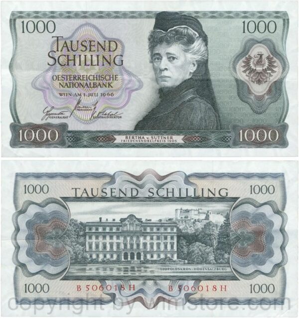 Österreich, 2. republik, p147, 1000 schilling 1966, serie a p; 3 (kopie)