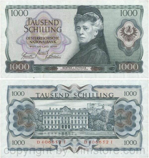 Österreich, 2. republik, p147, 1000 schilling 1966, serie d i; 3