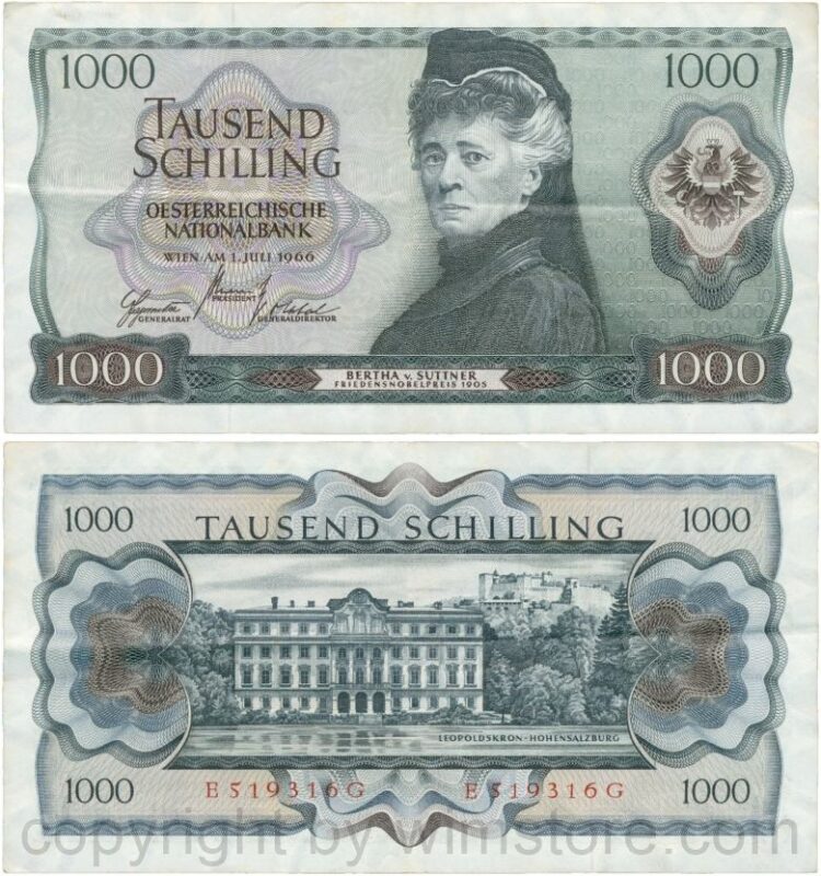Österreich, 2. republik, p147, 1000 schilling 1966, serie d g; 4 (kopie)