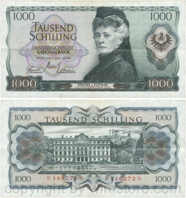 Österreich, 2. republik, p147, 1000 schilling 1966, serie e g; 4 (kopie)