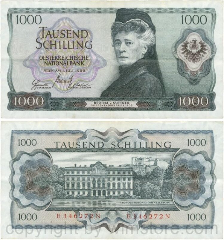 Österreich, 2. republik, p147, 1000 schilling 1966, serie e g; 4 (kopie)