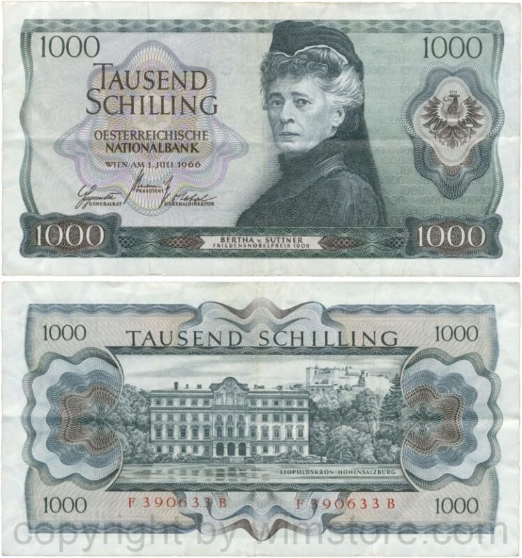 Österreich, 2. republik, p147, 1000 schilling 1966, serie e j; 2 (kopie)