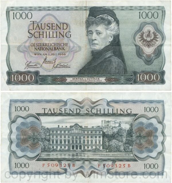 Österreich, 2. republik, p147, 1000 schilling 1966, serie e n; 4 (kopie)