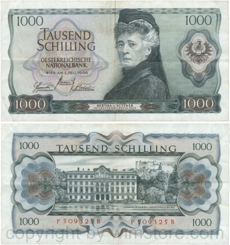 Österreich, 2. republik, p147, 1000 schilling 1966, serie e n; 4 (kopie)
