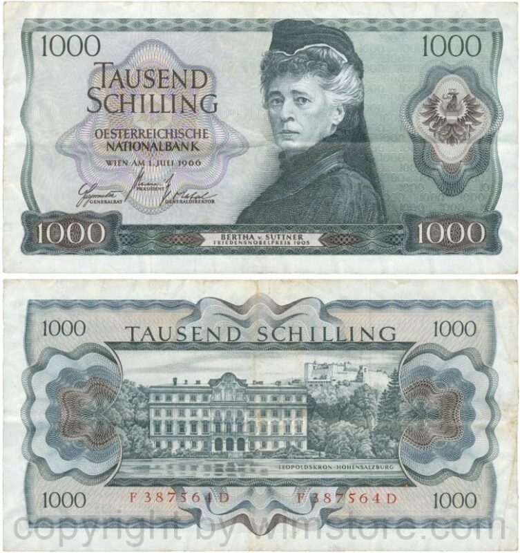 Österreich, 2. republik, p147, 1000 schilling 1966, serie f b; 4 (kopie)