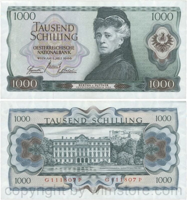 Österreich, 2. republik, p147, 1000 schilling 1966, serie f d; 5 (kopie)