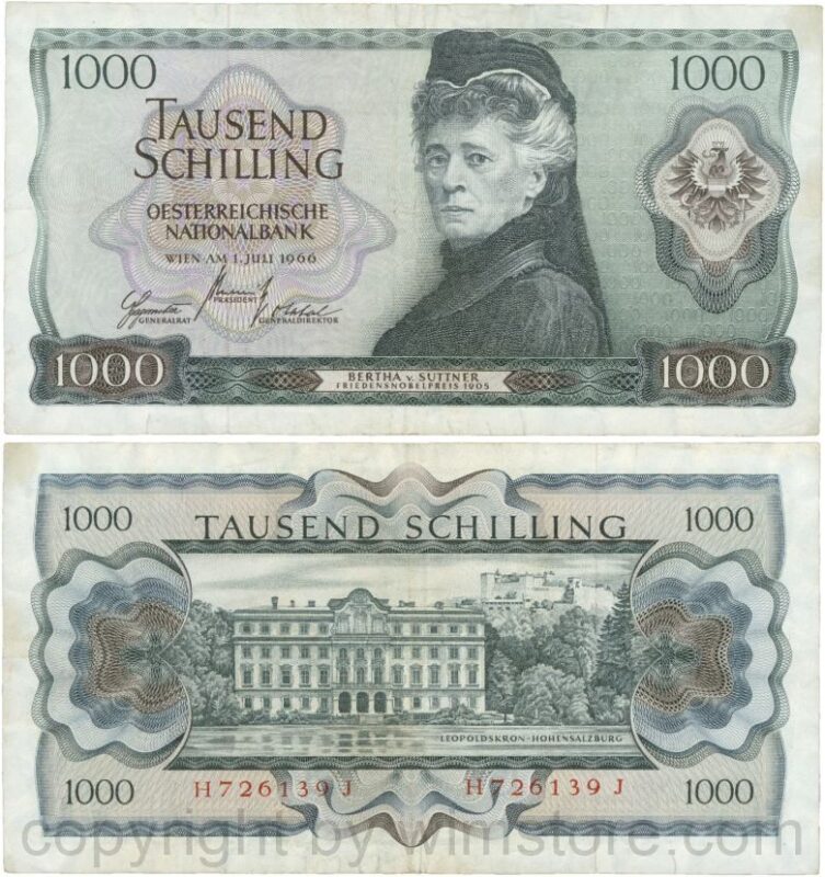 Österreich, 2. republik, p147, 1000 schilling 1966, serie g b; 2 (kopie)