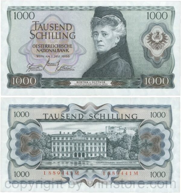 Österreich, 2. republik, p147, 1000 schilling 1966, serie h j; 5 (kopie)