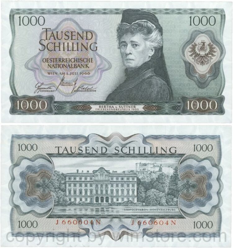 Österreich, 2. republik, p147, 1000 schilling 1966, serie j f; 5 (kopie)