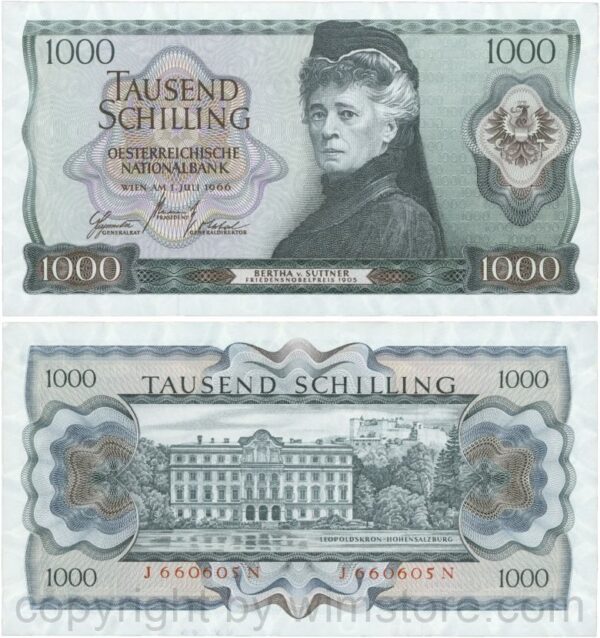 Österreich, 2. republik, p147, 1000 schilling 1966, serie j n; 1 (kopie)