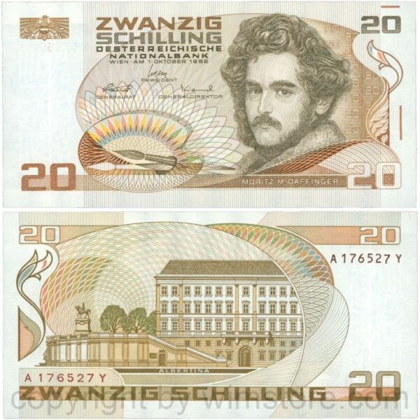 Österreich, 2. republik, p148, 20 schilling 1986, serie a y; 1
