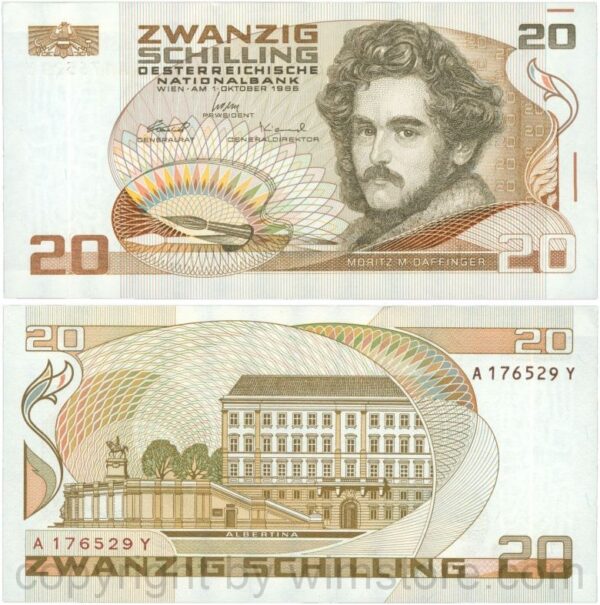 Österreich, 2. republik, p148, 20 schilling 1986, serie a y; 1