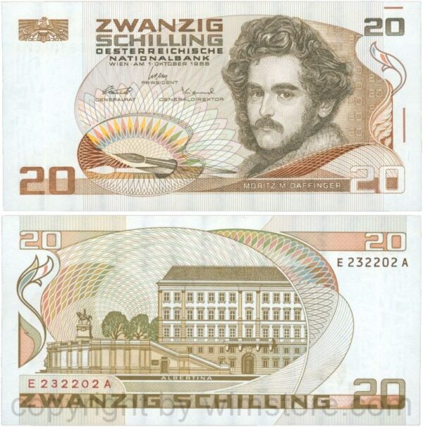 Österreich, 2. republik, p148, 20 schilling 1986, serie d x; 1 (kopie)