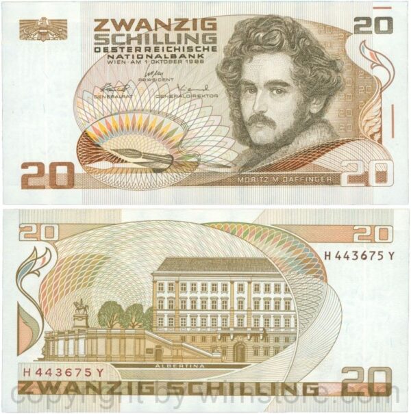 Österreich, 2. republik, p148, 20 schilling 1986, serie e r; 1 (kopie)
