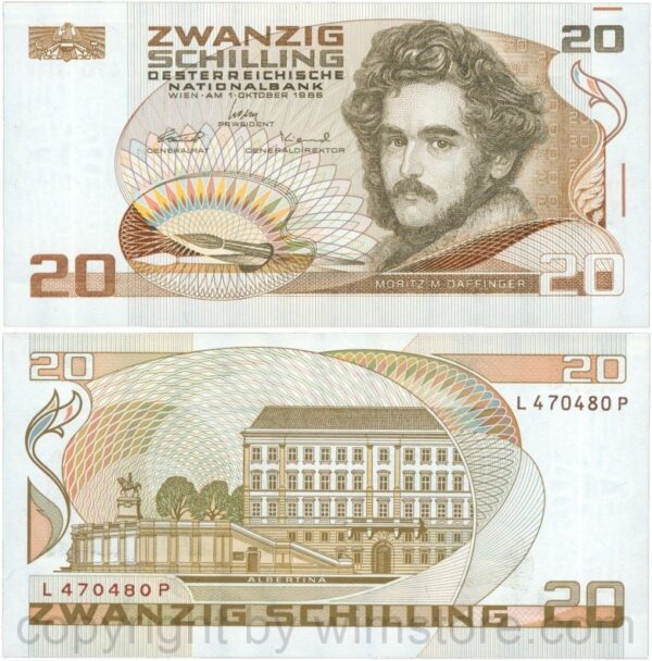 Österreich, 2. republik, p148, 20 schilling 1986, serie l p; 1 (kopie)