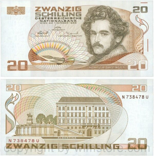 Österreich, 2. republik, p148, 20 schilling 1986, serie l p; 1 (kopie)