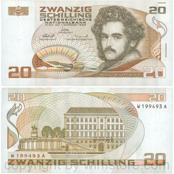 Österreich, 2. republik, p148, 20 schilling 1986, serie t e; 1 (kopie)